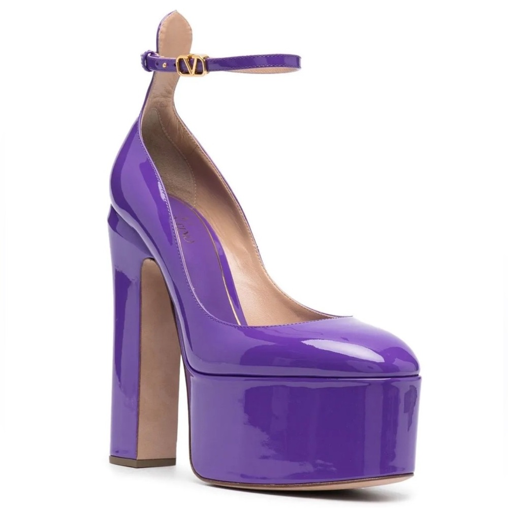 Valentino Tan-Go Platform Heels | Purple Patent | Barbiecore | EU 40.5